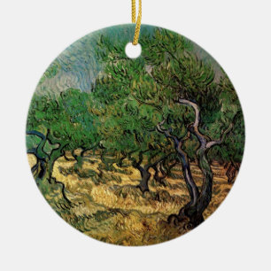Ornement Rond En Céramique Oliveraie par Vincent van Gogh