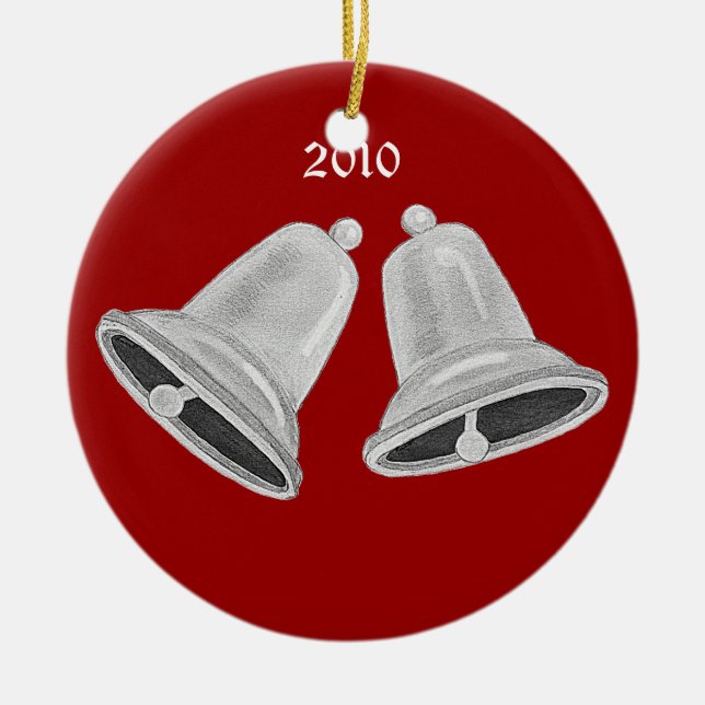 Ornement Rond En Céramique Ornament Bells (Argent) (Devant)