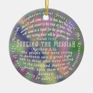 Ornement Rond En Céramique ORNAMENT Prophétie Jésus ISAIAH 11:10 Matthieu 4