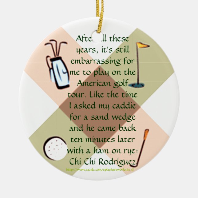 Ornement Rond En Céramique "Ornement de golf (Devant)