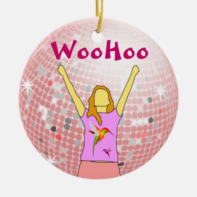 Ornement Rond En Céramique Ornement en bois (Devant)