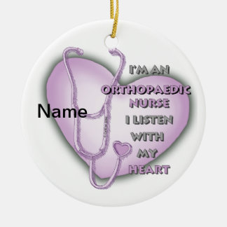 Ornement Rond En Céramique Orthopedic Nurse Purple Heart