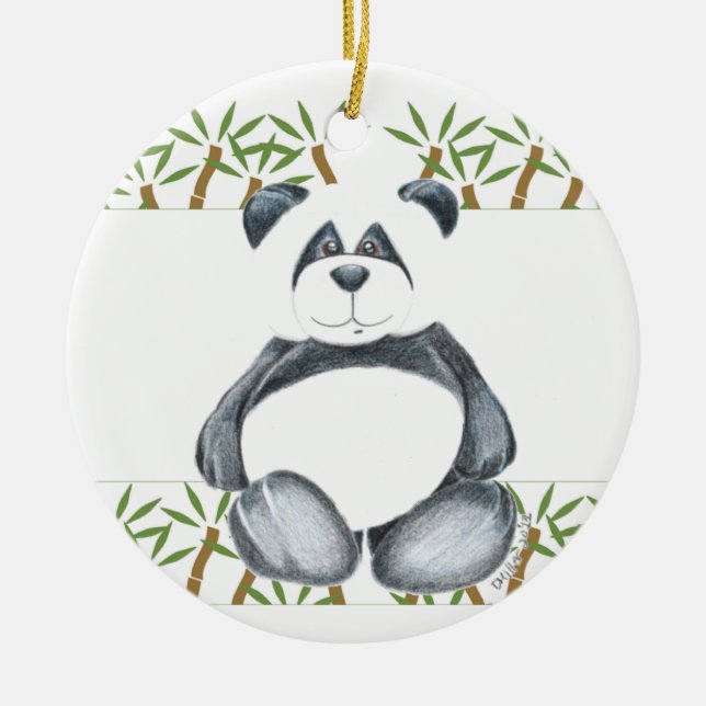 Ornement Rond En Céramique Ours panda unique (Devant)