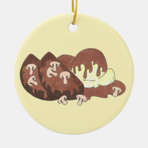 Ornement Rond En Céramique Pain de viande de maman purée de pommes de terre G