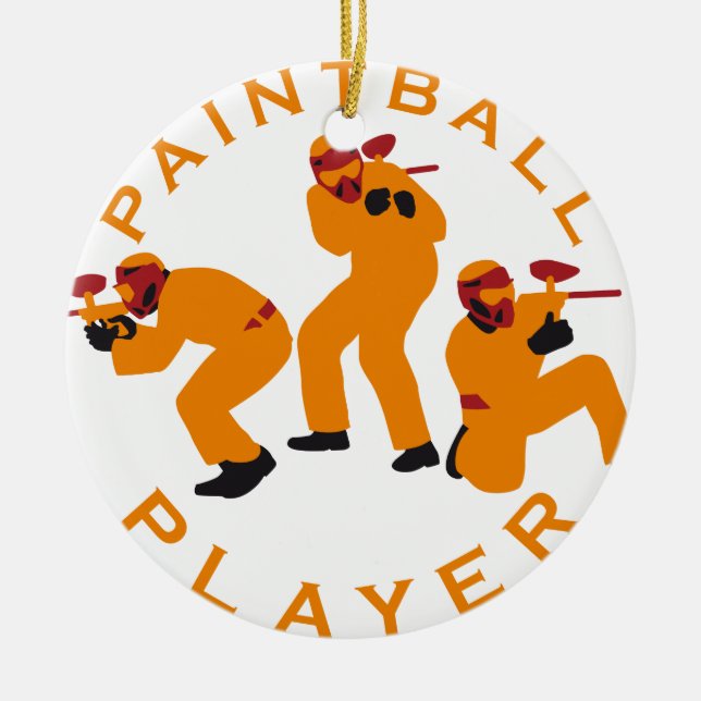 Ornement Rond En Céramique paintball players (Devant)