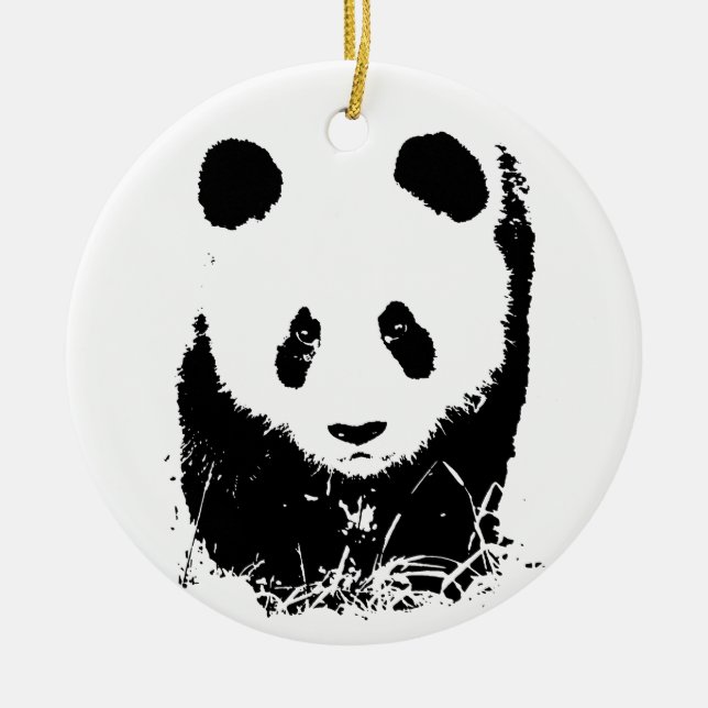 Ornement Rond En Céramique Panda (Devant)