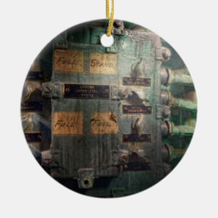 Ornement Rond En Céramique Panneau de commande d'éclairage Steampunk - Naval