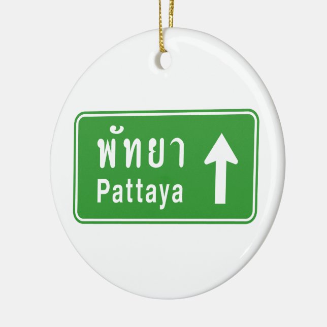 Ornement Rond En Céramique Panneau de signalisation routière Pattaya ⚠ Thaïla (Gauche)