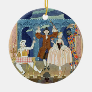 Ornement Rond En Céramique Pantomime l'étape, illustration pour des 'fêtes