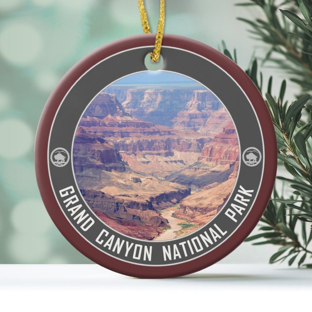 Ornement Rond En Céramique Parc national du Grand Canyon Souvenir (Personalized Christmas Photo Ornament)