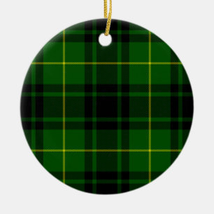 Ornement Rond En Céramique Pâte verte de tartan MacArthur