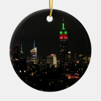 Ornement Rond En Céramique Paysage urbain de NYC : Emp St Building Couleurs d