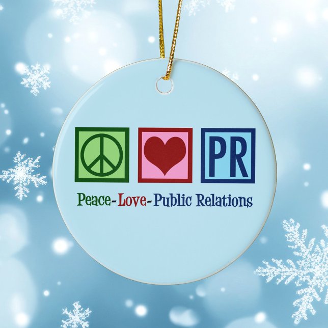 Ornement Rond En Céramique Peace Love Relations publiques (Créateur téléchargé)