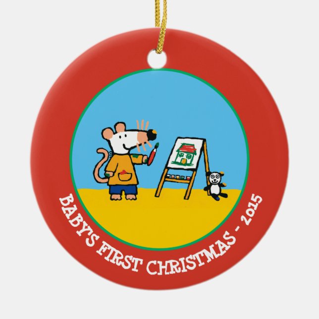 Ornement Rond En Céramique Peinture avec Maisy ! (Devant)