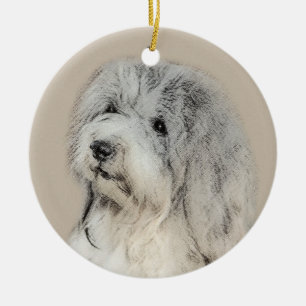 Ornement Rond En Céramique Peinture Havanaise (Gold Sable) - Art Chien origin