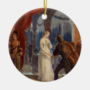 Ornement Rond En Céramique Peinture vintage de Romeo et de Juliet (1861)