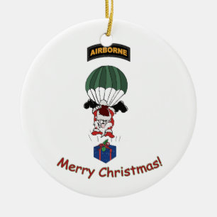 Ornement Rond En Céramique Père Noël aéroportée