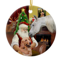 Père Noël - Cheval arabe et Golden