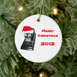 Ornement Rond En Céramique Père Noël Stapler Joyeux Noël 2010