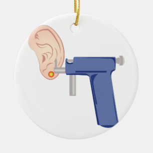 Ornement Rond En Céramique Perforation d'oreille