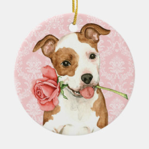 Ornement Rond En Céramique Personnel de Valentine Rose Am