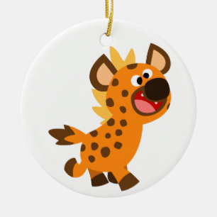 Ornement Rond En Céramique Petit Dessin Hyena Ornament