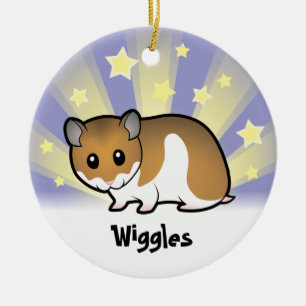 Ornement Rond En Céramique Peu de hamster de Syrien d'étoile