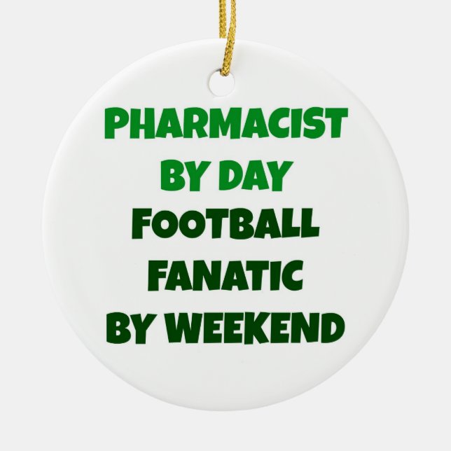 Ornement Rond En Céramique Pharmacien de football par jour Fanatic par Weeken (Devant)