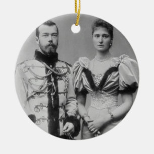 Ornement Rond En Céramique Photographie de portrait de tsar Nicholas II