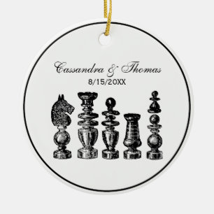 Ornement Rond En Céramique Pièces de jeu d'échecs Art vintage
