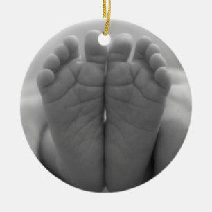 Ornement Rond En Céramique Pieds bébé