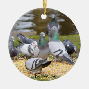 Ornement Rond En Céramique pigeons, Pas de troisième
