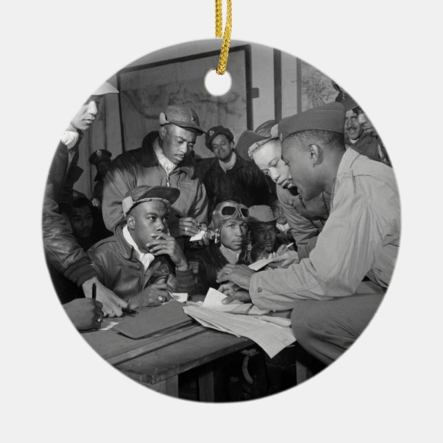 Ornement Rond En Céramique Pilotes de groupe de combattant d'aviateurs de (Devant)