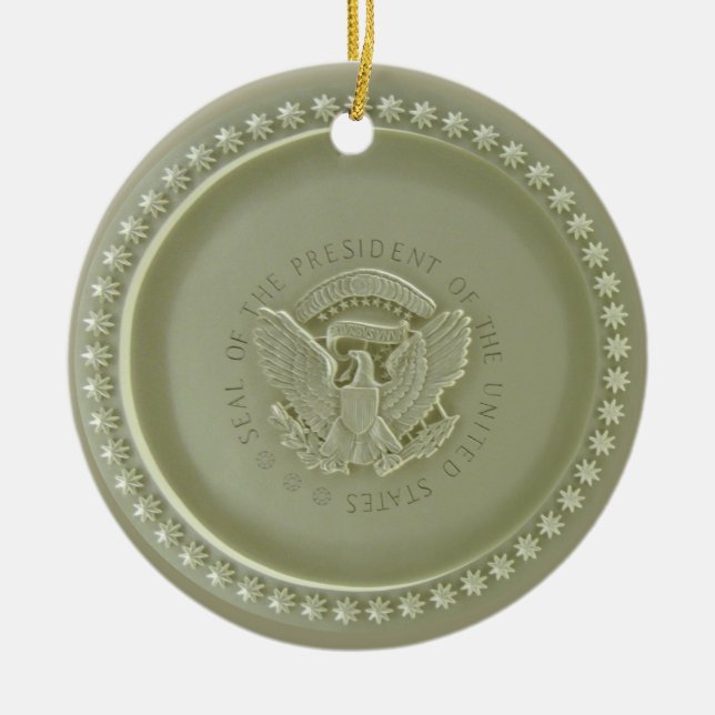 Ornement Rond En Céramique Plafond ovale de bureau, joint présidentiel (Devant)