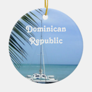 Ornement Rond En Céramique Plage dans le Dominicain