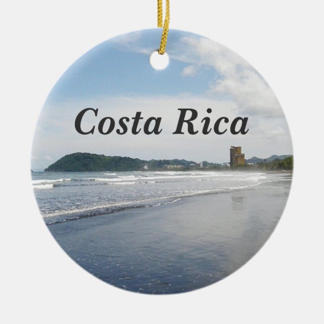 Ornement Rond En Céramique Plage de Jaco en le Costa Rica (Devant)