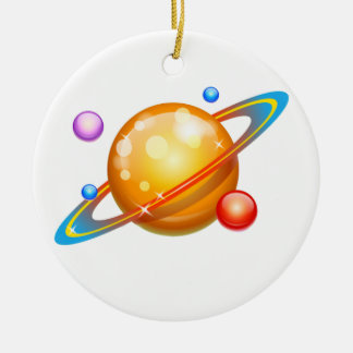 Ornement Rond En Céramique Planètes