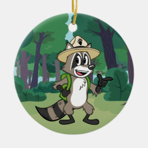 Ornement Rond En Céramique Pointage de Rick de garde forestière de Rick   de