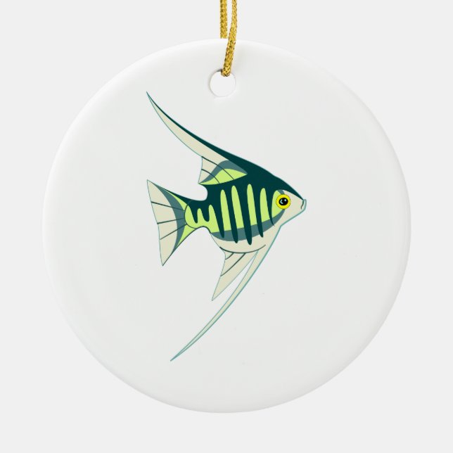 Ornement Rond En Céramique Poisson tropical (Devant)