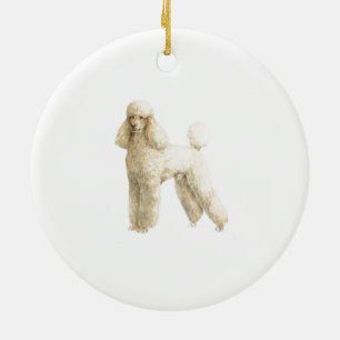 Ornement Rond En Céramique Poodle — Puppy Clip