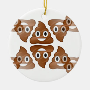Ornement Rond En Céramique poop emojis