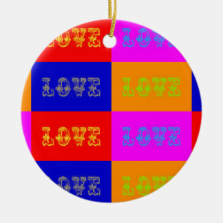 Ornement Rond En Céramique Pop Art Love