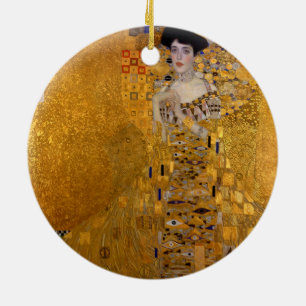 Ornement Rond En Céramique Portrait d'Adele Bloch-Bauer par Gustav Klimt 1907