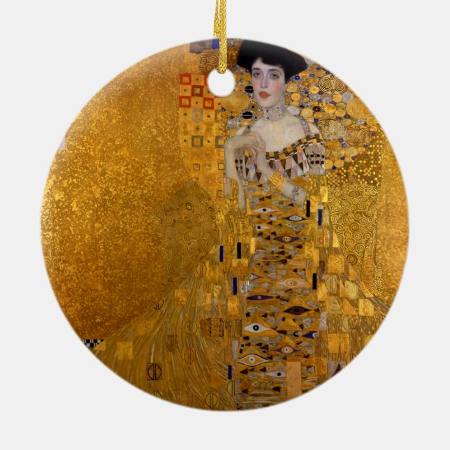 Ornement Rond En Céramique Portrait d'Adele Bloch-Bauer par Gustav Klimt 1907 (Dos)