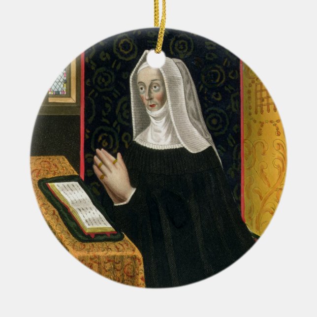 Ornement Rond En Céramique Portrait de Margaret Beaufort, comtesse de Richmon (Devant)