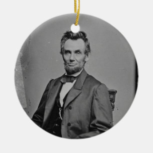 Ornement Rond En Céramique Portrait du Président Abraham Lincoln par Mathew