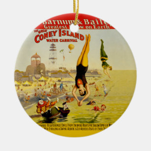 Ornement Rond En Céramique Poster de Coney Island Sideshow
