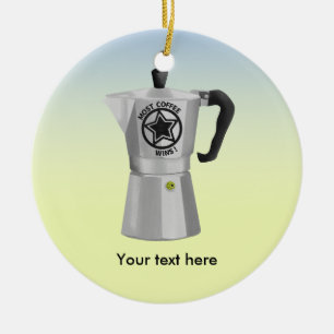 Ornement Rond En Céramique Pot haut expresso fabricant Moka Coffee Pot