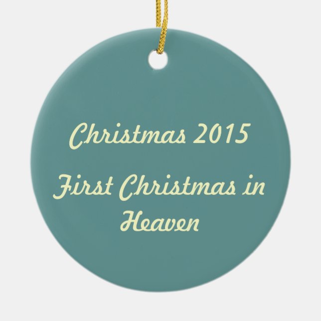 Ornement Rond En Céramique Premier Noël dans le ciel 2015 (Devant)