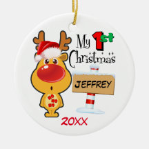 Première coutume de renne de Noël du bébé